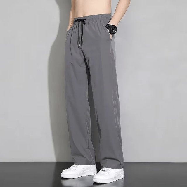 柯诗曼 四面弹冰丝直筒休闲裤 深灰色 4XL