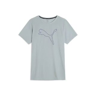 PUMA 运动休闲风印花训练短袖T恤 铂金灰xs
