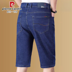 皮尔·卡丹 皮尔卡丹（pierre cardin）夏季薄款男士牛仔短裤爸爸装纯色百搭七分裤男冰丝棉休闲裤子