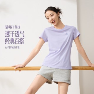 361° 361运动t恤女2026夏季瑜伽健身跑步服女士短袖透气宽松速干衣
