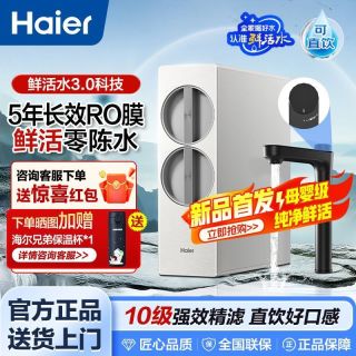 海尔 净水器1000G大通量鲜活水3.0抑菌好口感一级水效5年RO真长效