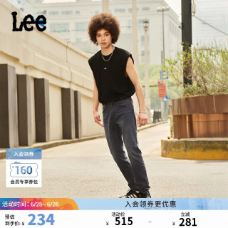 Lee 726标准直脚轻薄黑灰色男牛仔裤凉凉裤 36