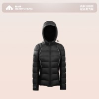 移动端：美力城 暖天鹅羽绒服修身显瘦连帽休闲时尚鹅绒服外套女冬