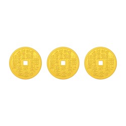 老庙黄金 山鬼花钱足金吊坠