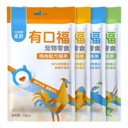 贝思倍健 虎跃有口福猫条猫零食羊奶粉撸猫互动补水罐头鱼油幼猫成猫湿粮 每种口味各1袋