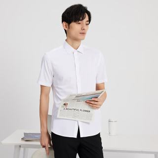 值友专享：才子 【竹纤透气】男士短袖衬衫 夏季纯色