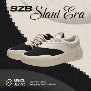 SENZU BEAN Slant era仙豆板鞋SZB休闲鞋黑白撞色平底低帮男鞋潮