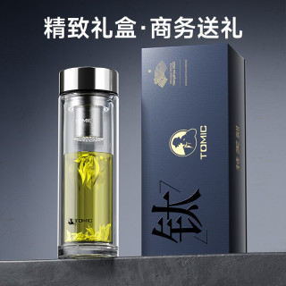 特美刻 纯钛双层防烫过滤泡茶杯 400ml