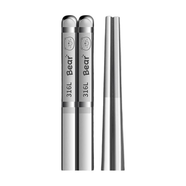 双枪 316L抗菌不锈钢筷子 5双装