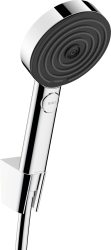 hansgrohe 汉斯格雅 Pulsify Select S 花洒套装，带软管和支架的花洒头，带 3 种放松喷射类型的手持花洒，镀铬