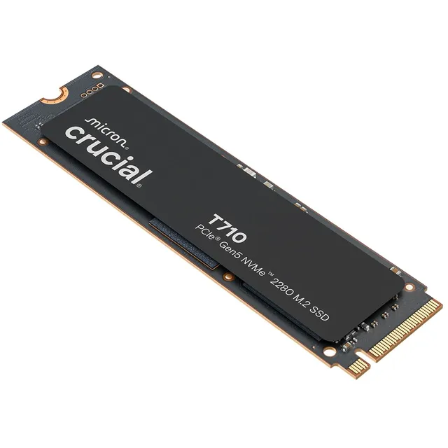 Crucial T710 SSD 4TB M.2 NVMe PCIe 5.0 x4 Gen5,读取速度高达 14,500 MB/s 写入,适用于笔记本电脑和台式电脑,TLC NAND,内置硬盘 - CT4000T710SSD8-01