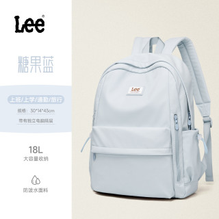 Lee 大容量 女士双肩包 校园书包 糖果蓝