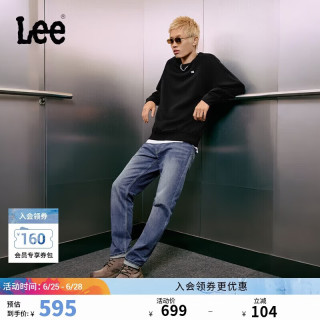 Lee 726舒适直筒丹宁复古水洗蓝色男牛仔裤休闲潮流 33