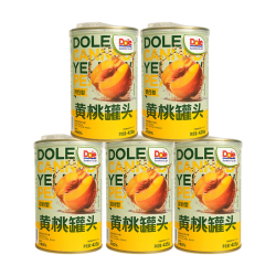 都乐 混合型黄桃罐头425g/罐含梨汁黄桃罐头开罐即食户外零食水果罐头