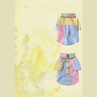 乐爽宠具 小狗衣服春装薄款幼犬夏天狗狗比熊泰迪夏季撞色格子衬衫裙子春夏