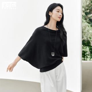 DUIBAI 女式蝙蝠袖针织衫 一字肩宽松上衣