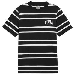 PUMA 美式复古条纹圆领短袖T恤