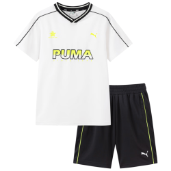 PUMA 儿童夏季吸湿速干短袖套装 本白 110