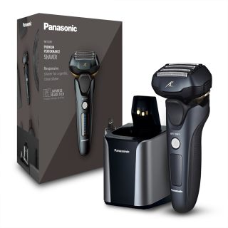 Panasonic 松下 Series 800 ES-LV97 干湿两用剃须刀头,5倍剃须刀头,带线性马达,包括清洁和充电站,黑色