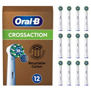 Oral-B 欧乐B Pro CrossAction 电动牙刷刷头，12 件，卓越的牙齿清洁效果，X 型刷毛，原装 Oral-B 牙刷附件，适合邮寄包装，德国制造