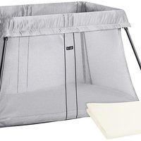 BABYBJÖRN BABYBJORN 旅行婴儿床灯 - 银色 + 床笠套装