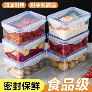 易思迪 厨房冰箱长方形加厚保鲜盒饭盒蔬菜水果收纳盒冷冻密封盒 家庭套装