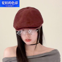 夏娃的色彩 日系灯芯绒画家帽时尚显脸小港风