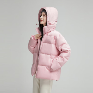 雪中飞 情侣款抽绳连帽短款加厚羽绒服 1234