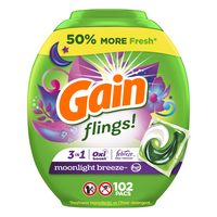 Gain 洗衣凝珠 102粒装 月光清风香型 3合1高效洗涤 含氧漂增白 除菌去味