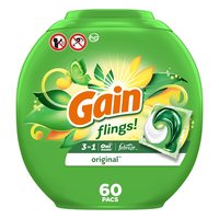 Gain 进口洗衣凝珠 除菌除螨 清新去污除臭 浓缩洗衣液快洗 60颗装