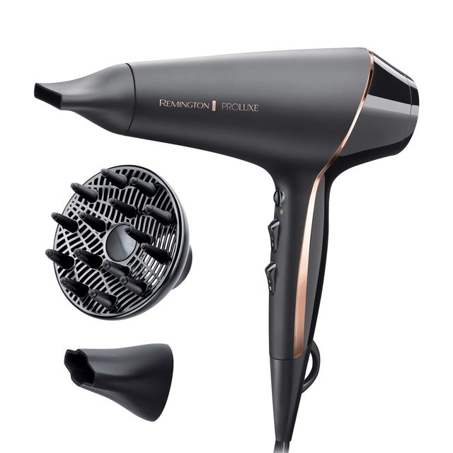 Remington Proluxe 专业离子吹风机 [2400 W,150 km/h,3 个造型附件](OPTIheat 技术,持久造型效果,离子护理 - 防毛躁,耐用交流电机)AC9140B