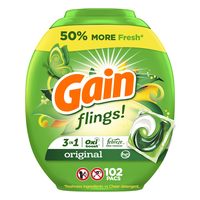 Gain 洗衣凝珠 3合1高效洗涤剂 含氧漂增白因子 持久留香 102粒装 机洗专用