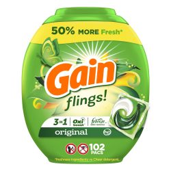 Gain 洗衣凝珠 3合1高效洗涤剂 含氧漂增白因子 持久留香 102粒装 机洗专用