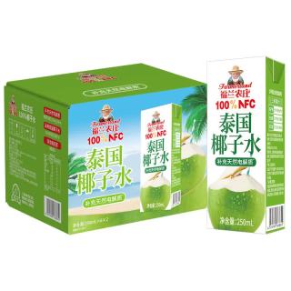 福兰农庄 100%纯椰子水果汁饮料含天然电解质 &泰国进口250ml*12盒整箱装