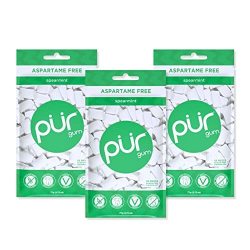 PUR Gum 木糖醇无糖口香糖 天然留兰香味 无阿斯巴甜 纯素无麸质 3包装