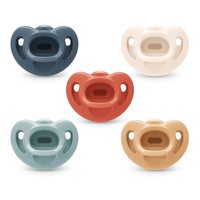 NUK 硅胶安抚奶嘴 一体式正畸设计 心形护罩透气 6-18个月婴儿 5个装