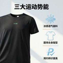 匹克 凉感速干短袖夏季T恤男运动上衣男士logo圆领跑步训练健身短T