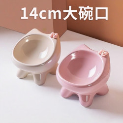 光多拉 陶瓷斜口高脚猫碗 宠物食盆