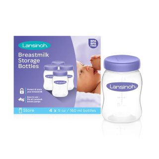 Lansinoh 兰思诺 母乳储存瓶4个装 147ml 吸奶器直连储奶 可堆叠密封 可微波洗碗