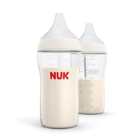 NUK 防胀气奶瓶 236ml塑料材质 正畸型奶嘴 婴儿适用 中流量 2个装