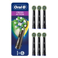 Oral-B 欧乐B 电动牙刷替换刷头 交叉清洁型 成人适用 6支装 黑色 兼容ProSmartGenius系列 圆形刷头深度清洁