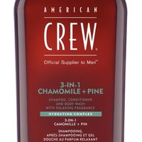 AMERICAN CREW 3合1洗发水护发素沐浴露 适合成人使用 洁净 保湿 甘菊花香 33.8液体盎司(约1000毫升) 1件装