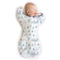 SwaddleDesigns 婴儿过渡襁褓睡袋 半袖手套袖口设计 6-9个月 21-24磅 棉质可穿戴毛毯 双向拉链