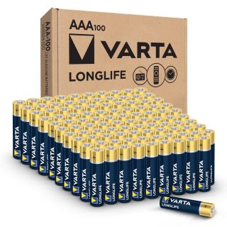 VARTA Longlife AAA 电池(100 包),碱性三节 A 电池