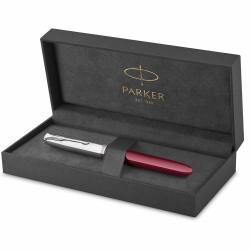 Parker 派克 51钢笔酒红色笔杆镀铬装饰细尖黑色墨水笔芯礼盒