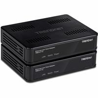 TRENDnet MoCA 2.0同轴电缆转以太网适配器 千兆LAN端口 800Mbps传输速率 2只装 支持16节点组网 黑色