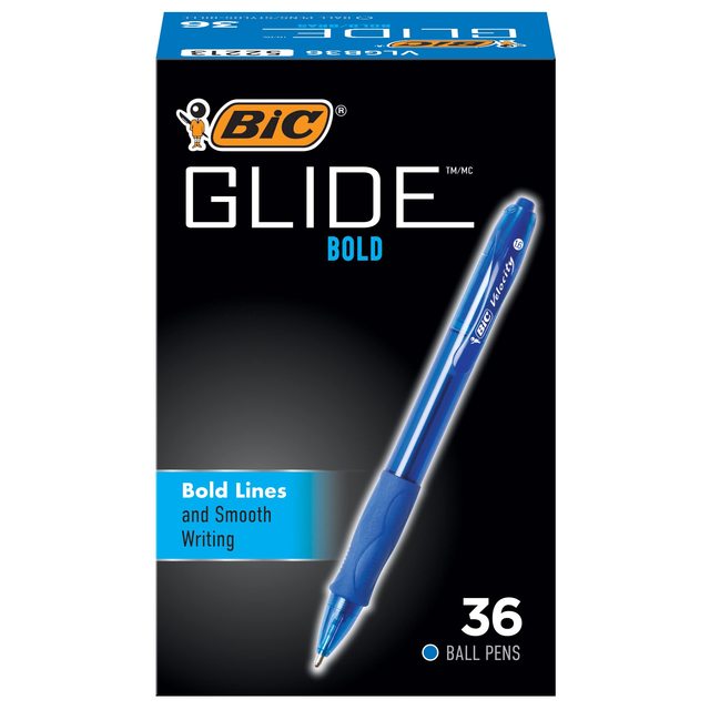 Bic 圆珠笔1.6mm粗笔尖 蓝色墨水 按动式伸缩 36支装