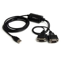 StarTech.com USB 转串口适配器 - 2 端口 - COM 端口保留 - FTDI - USB 转 RS232 适配器电缆 - USB 转串口转换器 (ICUSB2322F)，黑色
