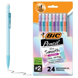 Bic 自动铅笔0.7mm HB铅芯 带橡皮擦 办公学校用 24支装