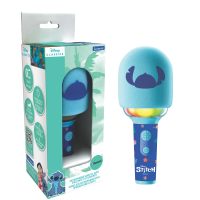 Lexibook ,Disney Stitch MIC280D 无线麦克风带扬声器和灯光,4 个语音改装器,多色灯光效果,可充电电池